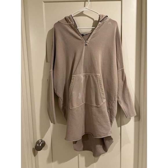 All Saints Xonda Beige Long Sleeve Cotton Hoodie Dress Size Small - Picture 2 of 12
